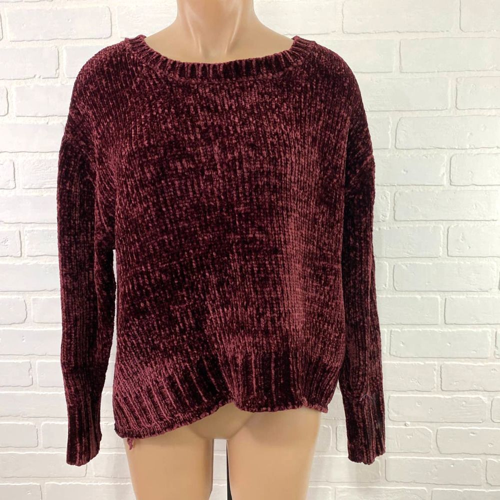 Philosophy Maroon Chenille Sweater